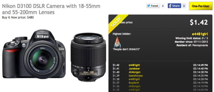 Nikon D3100 DSLR Camera Sale DealDash